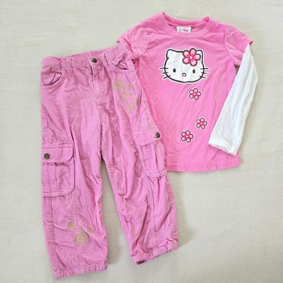 Y2k Hello Kitty + Cargo Pants Bundle 4t - Picture 1 of 6